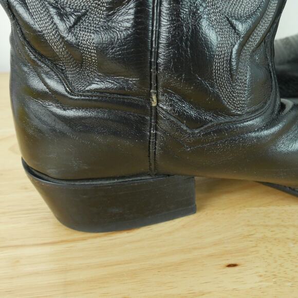 Dan Post Western Boots Black Leather Men’s 11 D Mexico Cowboy Embroidered main image 11